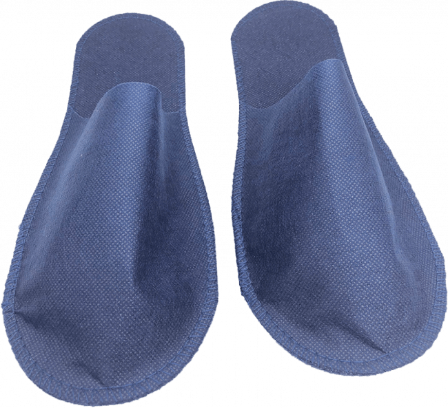 Одноразовые тапочки "Стандарт" с закрытым мысом, синие