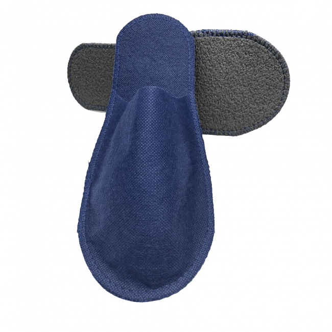 Одноразовые тапочки "Стандарт" с закрытым мысом, синие