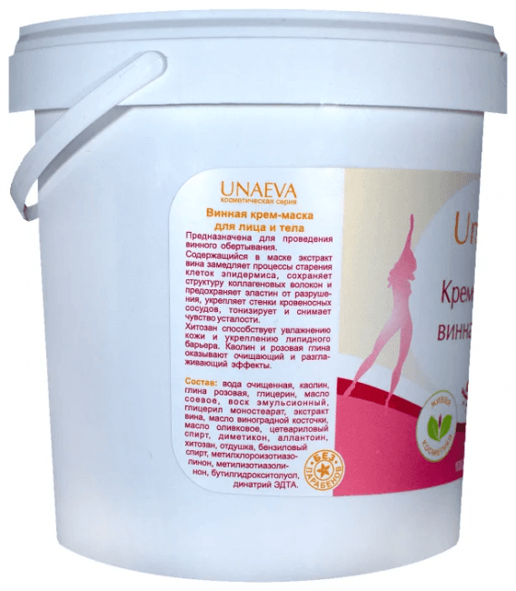 Винная крем-маска для лица и тела Unaeva 1000 мл Винная крем-маска для лица и тела Unaeva 1000 мл