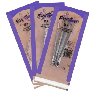 Крафт пакет для стерилизации и хранения инструментов Steritimer 75x150 мм с QR кодом бумажный самоклеящийся 100 штук 