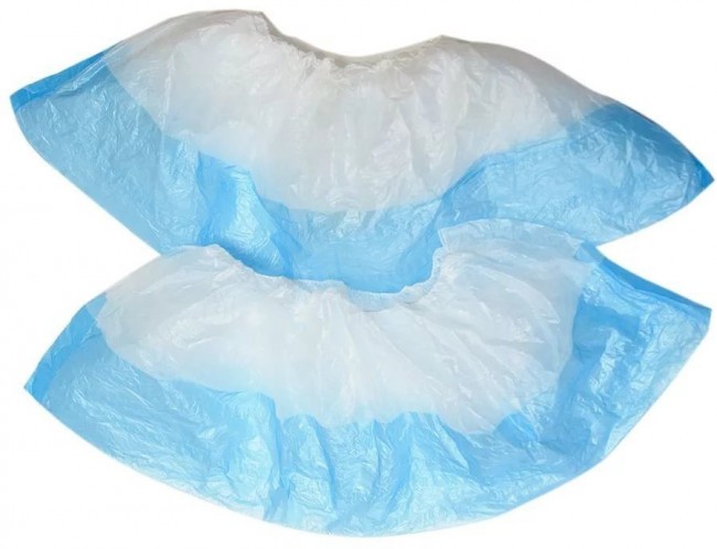 Бахилы двойные ПНД в евроблоке 17/17 мкр 500 пар Бахилы двойные ПНД в евроблоке 17/17 мкр 500 пар