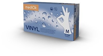 Виниловые перчатки MediOk бесцветные 100 штук