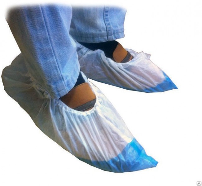 Бахилы двойные ПНД в евроблоке 25/25 мкр 400 пар Бахилы двойные ПНД в евроблоке 25/25 мкр 400 пар