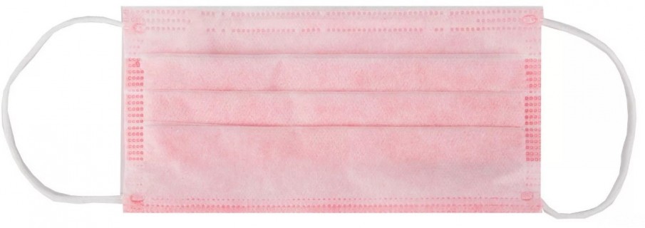 Маски медицинские трехслойные розовые 50 штук