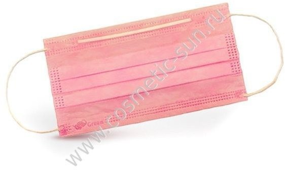Маски медицинские трехслойные розовые 50 штук