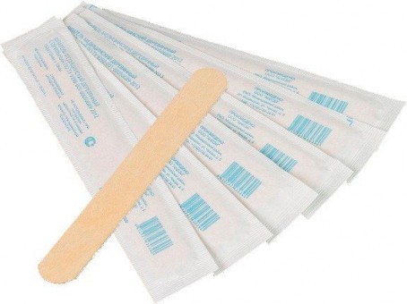 Шпатель медицинский деревянный стерильный, 140 х 18 х 1,8 мм, 100 штук