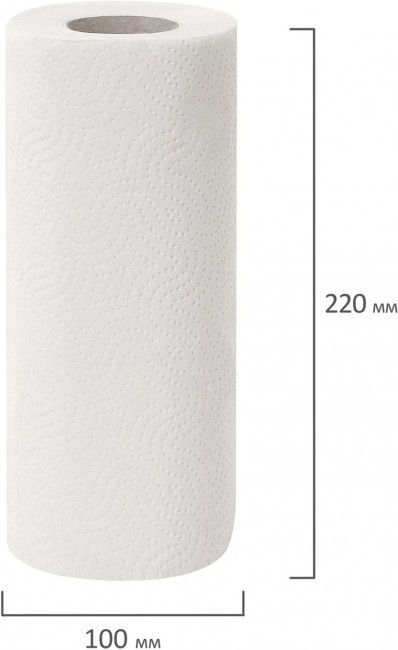 Полотенца бумажные 2-х слойные спайка 8 рулонов (8х13 м) ЛЮБАША ECO