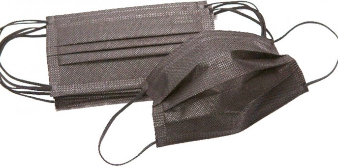 Маски одноразовые медицинские КОМПЛЕКТ 3-х слойные черные фильтр СМС 50 штук 