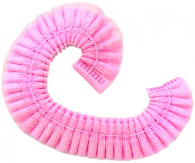 Одноразовые шапочки розовые 100 штук