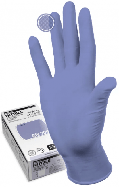 Перчатки нитриловые MANUAL RN 709 NITRILE сиреневые, особо прочные, 50 пар Перчатки нитриловые MANUAL RN 709 NITRILE сиреневые, особо прочные, 50 пар